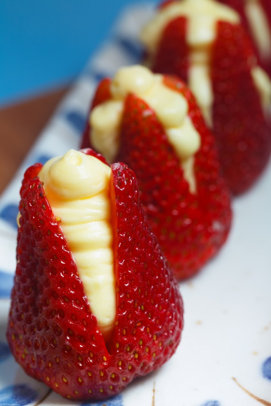 Cream-Stuffed Strawberries
